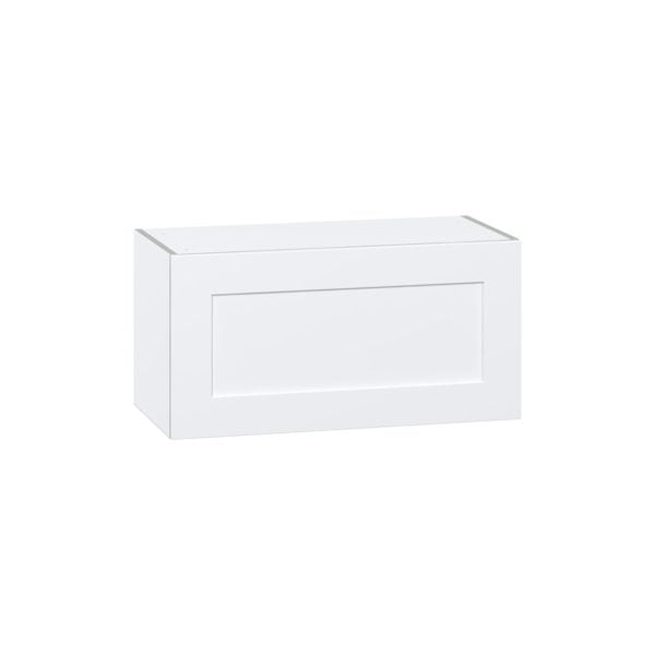 Jasmine Painted Warm White  Shaker Assembled Wall Bridge  Cabinet with Lift Up Door (30 in. W x 15 in. H x 14 in. D)