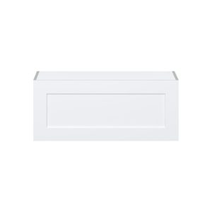 Jasmine Painted Warm White  Shaker Assembled Wall Bridge  Cabinet with Lift Up Door (36 in. W x 15 in. H x 14 in. D)