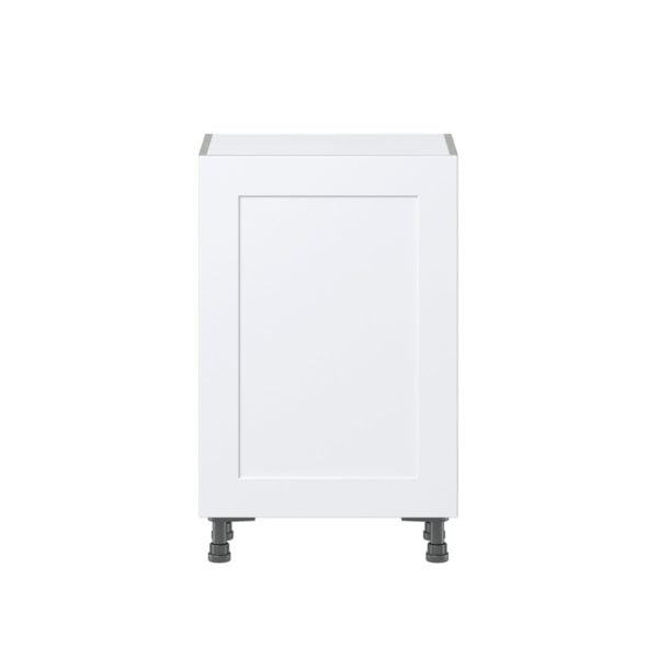 Jasmine Painted Warm White  Shaker Assembled Shallow Base Cabinet with a Full High Door (21 in. W x 34.5 in. H x 14 in. D)