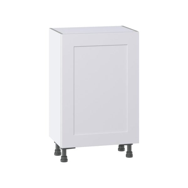 Jasmine Painted Warm White  Shaker Assembled Shallow Base Cabinet with a Full High Door (21 in. W x 34.5 in. H x 14 in. D)