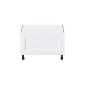 Jasmine Painted Warm White  Shaker Assembled Base Window Seat  Cabinet (30 in. W x 19.5 in. H x 24 in. D)