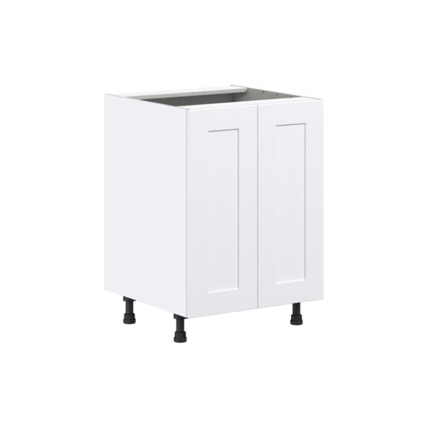 Jasmine Painted Warm White  Shaker Assembled Sink Base Cabinet with 2 Full High Doors (24 in. W X 34.5 in. H X 24 in. D)