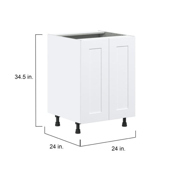 Jasmine Painted Warm White  Shaker Assembled Sink Base Cabinet with 2 Full High Doors (24 in. W X 34.5 in. H X 24 in. D)