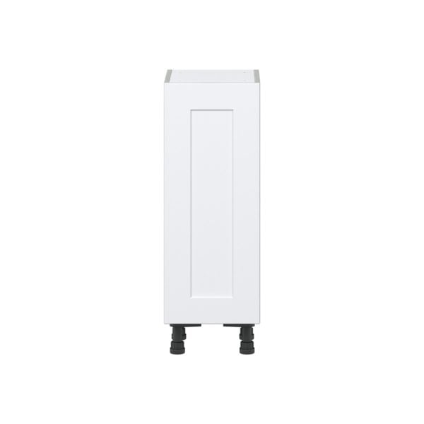 Jasmine Painted Warm White  Shaker Assembled Shallow Base Cabinet with a Full High Door (12 in. W x 34.5 in. H x 14 in. D)