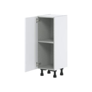 Jasmine Painted Warm White  Shaker Assembled Shallow Base Cabinet with a Full High Door (12 in. W x 34.5 in. H x 14 in. D)