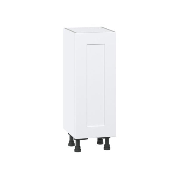 Jasmine Painted Warm White  Shaker Assembled Shallow Base Cabinet with a Full High Door (12 in. W x 34.5 in. H x 14 in. D)