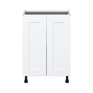 Jasmine Painted Warm White  Shaker Assembled Base Cabinet with 2 Full High Doors (24 in. W x 34.5 in. H x 24 in. D)