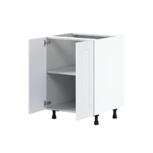 Jasmine Painted Warm White  Shaker Assembled Base Cabinet with 2 Full High Doors (24 in. W x 34.5 in. H x 24 in. D)