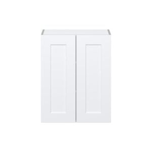 Jasmine Painted Warm White  Shaker Assembled Wall  Cabinet  with 2 Full high Doors (24 in. W x 30 in. H x 14 in. D)