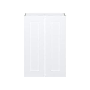 Jasmine Painted Warm White  Shaker Assembled Wall  Cabinet with 2 Full High Doors (24 in. W x 35 in. H x 14 in. D)