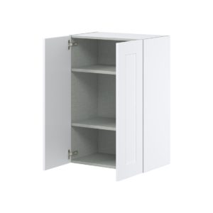 Jasmine Painted Warm White  Shaker Assembled Wall  Cabinet with 2 Full High Doors (24 in. W x 35 in. H x 14 in. D)