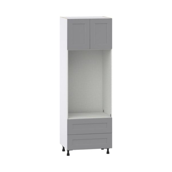 Willow Painted Slate Gray  Shaker Assembled Pantry Micro/Oven Combo  Cabinet with 2 Drawers (30 in. W x 89.5 in. H x 24 in. D)