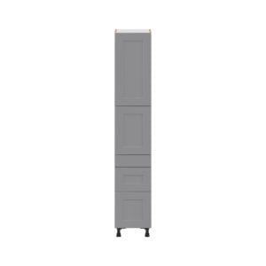 Willow Painted Slate Gray  Shaker Assembled Pantry  Cabinet with 2 Inner Drawers (15 in. W x 84.5 in. H x 24 in. D)