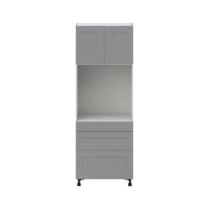 Willow Painted Slate Gray  Shaker Assembled Single Oven  Cabinet with 3 Drawers (30 in. W x 84.5 in. H x 24 in. D)