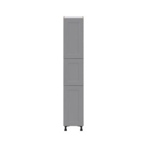 Willow Painted Slate Gray  Shaker Assembled Pantry  Cabinet with 4 Shelves (15 in. W x 84.5 in. H x 24 in. D)