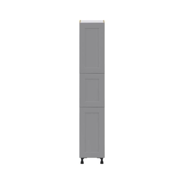 Willow Painted Slate Gray  Shaker Assembled Pantry  Cabinet with 4 Shelves (15 in. W x 84.5 in. H x 24 in. D)