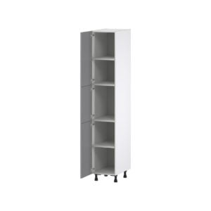 Willow Painted Slate Gray  Shaker Assembled Pantry  Cabinet with 4 Shelves (15 in. W x 84.5 in. H x 24 in. D)