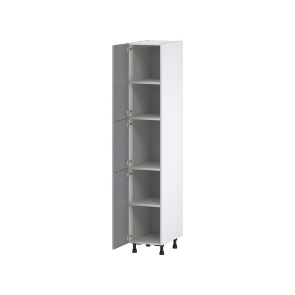 Willow Painted Slate Gray  Shaker Assembled Pantry  Cabinet with 4 Shelves (15 in. W x 84.5 in. H x 24 in. D)