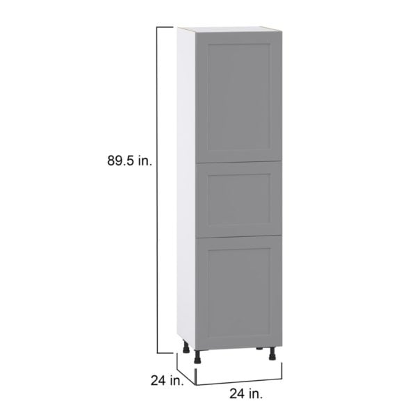 Willow Painted Slate Gray  Shaker Assembled Pantry  Cabinet with 5 Shelves (24 in. W x 89.5 in. H x 24 in. D)