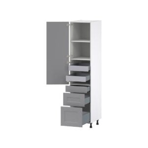 Willow Painted Slate Gray  Shaker Assembled Pantry  Cabinet with 2 Inner Drawers (18 in. W x 84.5 in. H x 24 in. D)