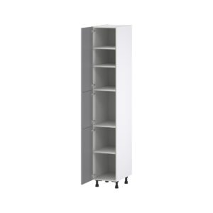 Willow Painted Slate Gray  Shaker Assembled Pantry  Cabinet with 5 Shelves (15 in. W x 89.5 in. H x 24 in. D)