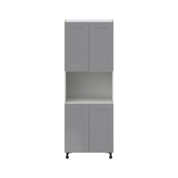 Willow Painted Slate Gray  Shaker Assembled Pantry Micro/Oven  Cabinet (30 in. W x 84.5 in. H x 24 in. D)