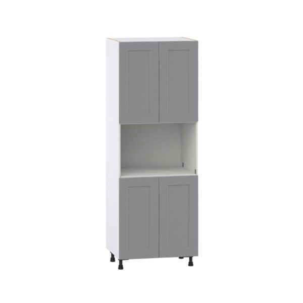 Willow Painted Slate Gray  Shaker Assembled Pantry Micro/Oven  Cabinet (30 in. W x 84.5 in. H x 24 in. D)