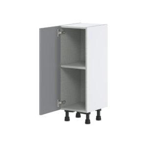 Willow Painted Slate Gray  Shaker Assembled Shallow Base Cabinet with a Full High Door (12 in. W x 34.5 in. H x 14 in. D)