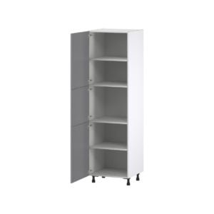 Willow Painted Slate Gray  Shaker Assembled Pantry  Cabinet with 4 Shelves (24 in. W x 84.5 in. H x 24 in. D)