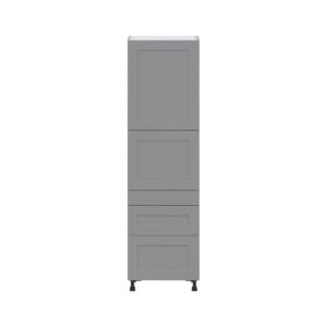 Willow Painted Slate Gray  Shaker Assembled Pantry  Cabinet with 2 Inner Drawers (24 in. W x 84.5 in. H x 24 in. D)