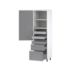 Willow Painted Slate Gray  Shaker Assembled Pantry  Cabinet with 2 Inner Drawers (24 in. W x 84.5 in. H x 24 in. D)