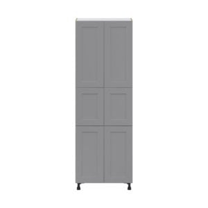 Willow Painted Slate Gray  Shaker Assembled Pantry  Cabinet with 5 Shelves (30 in. W x 89.5 in. H x 24 in. D)