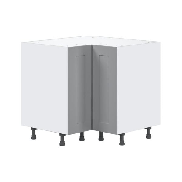 Willow Painted Slate Gray  Shaker Assembled Lazy Susan Corner Base Cabinet (36 in. W x 34.5 in. H x 24 in. D)