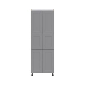 Willow Painted Slate Gray  Shaker Assembled Pantry  Cabinet with 5 Shelves (30 in. W x 84.5 in. H x 24 in. D)