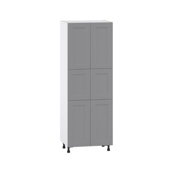 Willow Painted Slate Gray  Shaker Assembled Pantry  Cabinet with 5 Shelves (30 in. W x 84.5 in. H x 24 in. D)