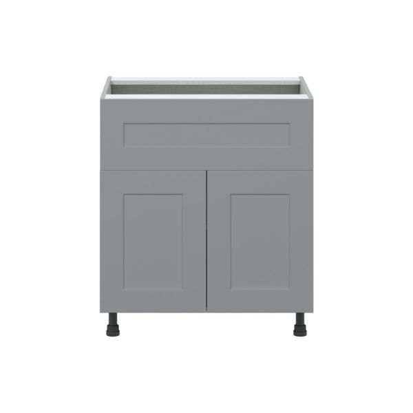 Willow Painted Slate Gray  Shaker Assembled Base Cabinet with 1 Door and 10 in. Drawer (30 in. W x 34.5 in. H x 24 in. D)