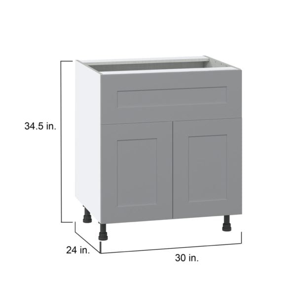 Willow Painted Slate Gray  Shaker Assembled Base Cabinet with 1 Door and 10 in. Drawer (30 in. W x 34.5 in. H x 24 in. D)