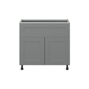 Willow Painted Slate Gray  Shaker Assembled Cooktop Base Cabinet with 2 Doors and a 10 in. Drawer (36 in. W x 34.5 in. H x 24 in. D)