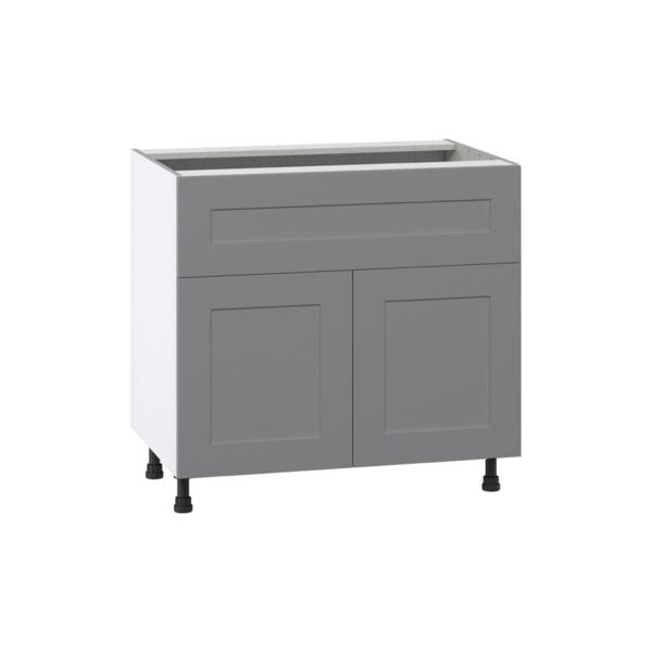 Willow Painted Slate Gray  Shaker Assembled Cooktop Base Cabinet with 2 Doors and a 10 in. Drawer (36 in. W x 34.5 in. H x 24 in. D)