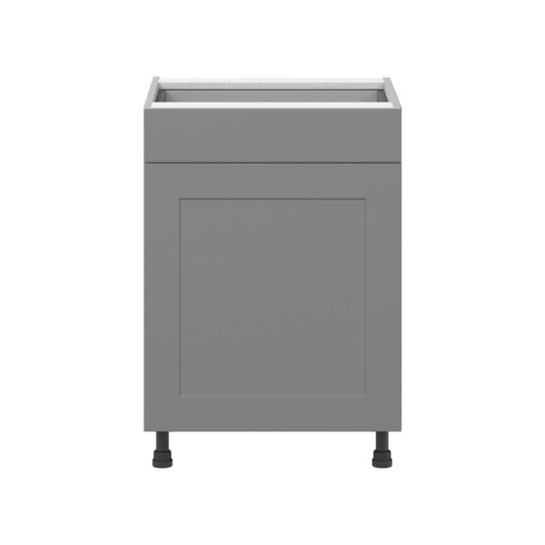 Willow Painted Slate Gray  Shaker Assembled Base Cabinet with 1  Door and 1 Drawer (24 in. W x 34.5 in. H x 24 in. D)