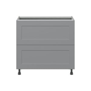 Willow Painted Slate Gray  Shaker Assembled  Cooktop Base Cabinet with 2 Drawers and a Inner Drawer (36 in. W x 34.5 in. H x 24 in. D)