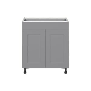 Willow Painted Slate Gray  Shaker Assembled Base Cabinet with 2  Doors and a Drawer (30 in. W x 34.5 in. H x 24 in. D)