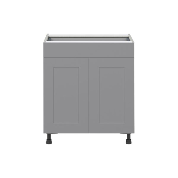 Willow Painted Slate Gray  Shaker Assembled Base Cabinet with 2  Doors and a Drawer (30 in. W x 34.5 in. H x 24 in. D)