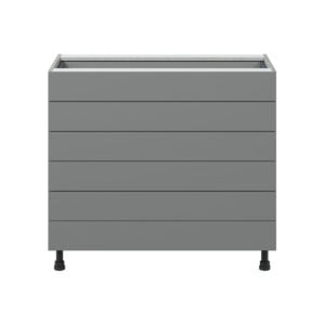 Willow Painted Slate Gray  Shaker Assembled Base Cabinet with 6 Drawers (36 in. W x 34.5 in. H x 24 in. D)