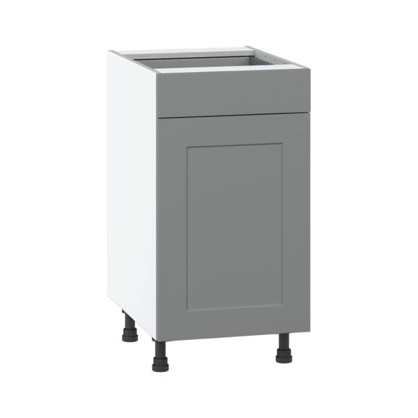 Willow Painted Slate Gray  Shaker Assembled Base Cabinet with 1 Door and 1 Drawer (18 in. W x 34.5 in. H x 24 in. D)