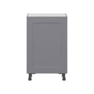 Willow Painted Slate Gray  Shaker Assembled Shallow Base Cabinet with a Full High Door and 3 Inner Drawers (18 in. W x 34.5 in. H x 14 in. D)