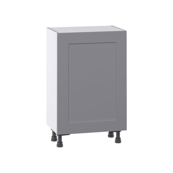 Willow Painted Slate Gray  Shaker Assembled Shallow Base Cabinet with a Full High Door and 3 Inner Drawers (18 in. W x 34.5 in. H x 14 in. D)