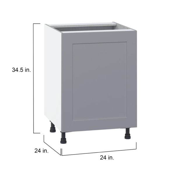 Willow Painted Slate Gray  Shaker Assembled Base Cabinet with a Full High Door (24 in. W x 34.5 in. H x 24 in. D)