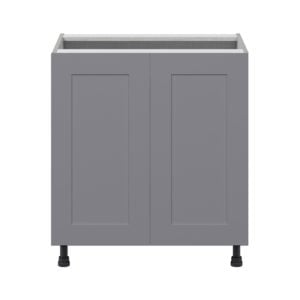 Willow Painted Slate Gray  Shaker Assembled Base Cabinet with 2 Full High Doors (36 in. W x 34.5 in. H x 24 in. D)