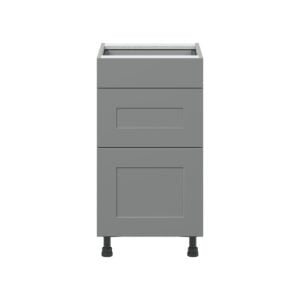 Willow Painted Slate Gray  Shaker Assembled Base Cabinet with 3 Drawers (18 in. W x 34.5 in. H x 24 in. D)